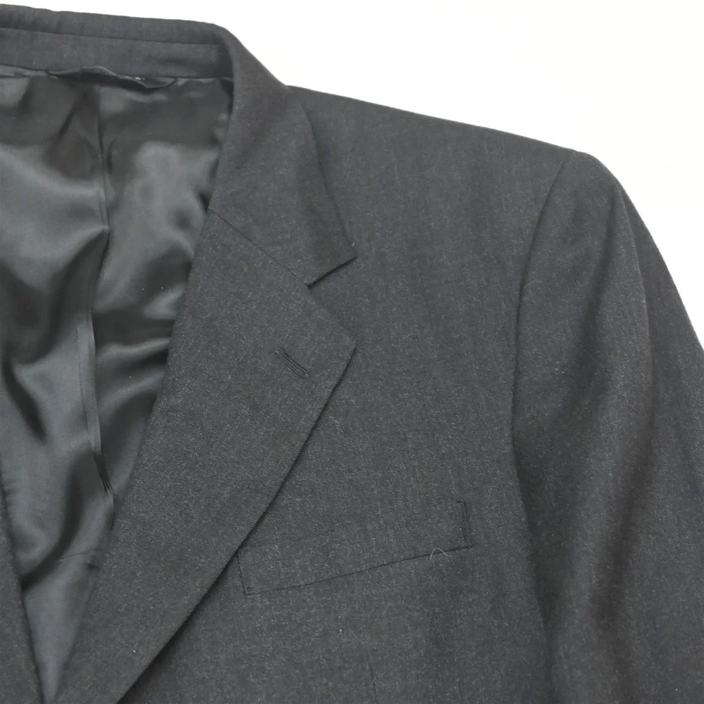Jos A Bank 46R 42x30 Gray Wool Cashmere Flannel Mens Jacket Pants Suit